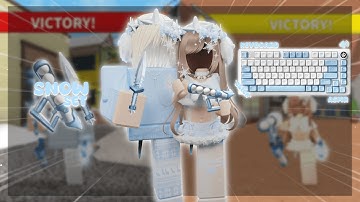 PLAYING MM2 WITH SNOW SET + CHRISTMAS UPDATE REVIEW | Keyboard ASMR