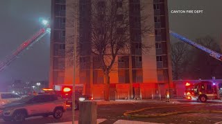 Canton Fire Department responds to overnight fire at vacant high-rise apartment building: See video
