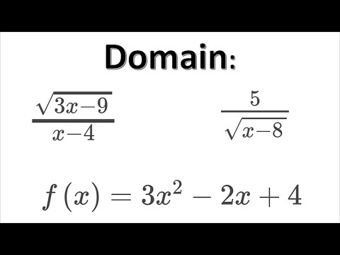 حساب الدومين لدوال مختلفة - Domain