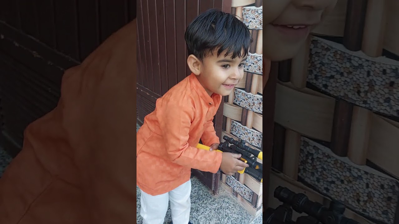 cute baby with Gun 🔫 