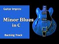 Blues in c minor guitar backing track jam  slow tempo