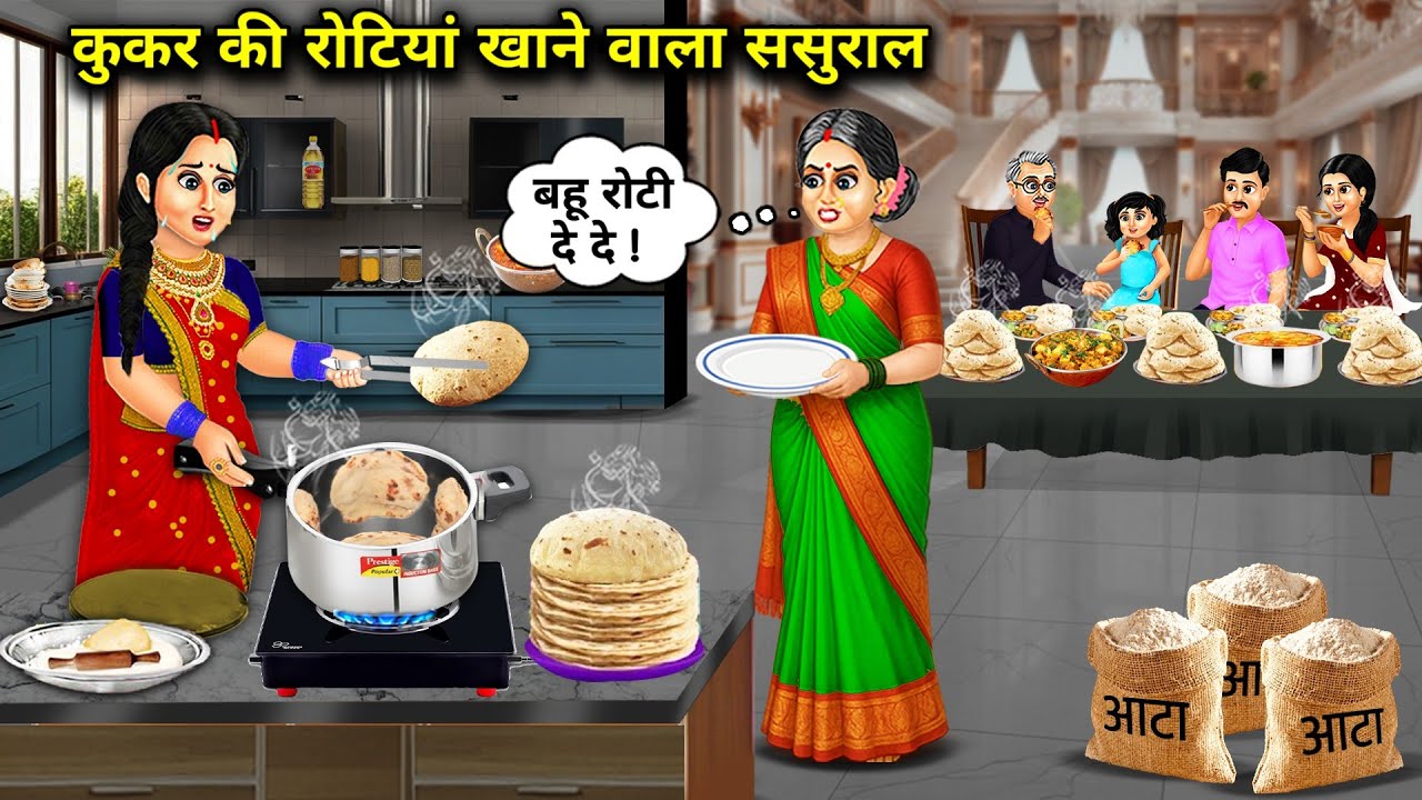 कुकर की रोटियां खाने वाला ससुराल || In-Law Eating Cooker Roti || Cartoon Video || Kahaniyo Ka Pitara