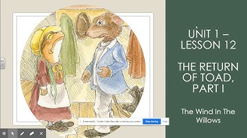 Introduction Lesson 12 The Return of Toad I