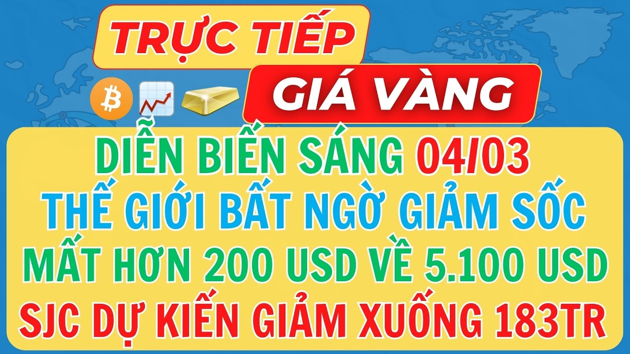 🔴Trực Tiếp Giá Vàng Sáng 04/03/2026 - Giá Vàng 9999 SJC Vàng Thế Giới Mới Nhất #giavang #sjc #9999