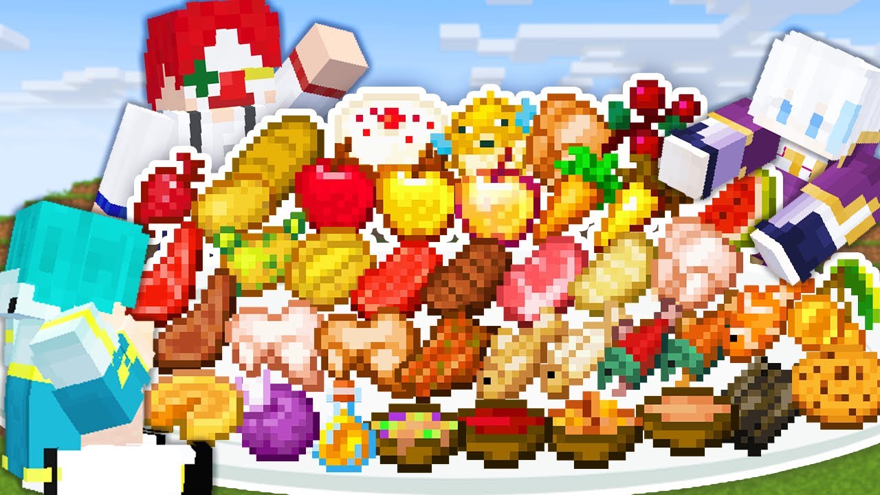 【マイクラ】サバイバルで食べ物全種類集めてみた【マインクラフト】