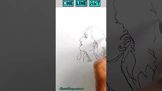 ?One line drawing minimalist couple kissing face | Creative Drawing ytshorts short drawing