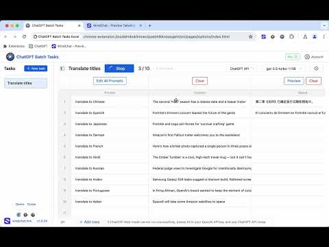 ChatGPT Batch Tasks Bulk Work flow Excel video preview 2