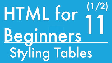 Basics of HTML  - Tutorial11 - Styling Tables (part1)