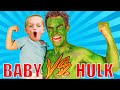 Baby vs Hulk Superhero Babysitter!