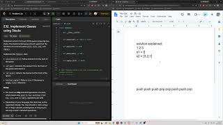 leetcode DSA course - Implement Queue using Stacks