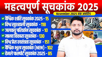 Important Index 2025 | Mahtvpurn Suchkank 2025, Index 2025 Current Affairs, India