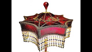 Majestic Antique Lamp Beaded Victorian Lampshade by Crystal Hayes Elegance Lamps