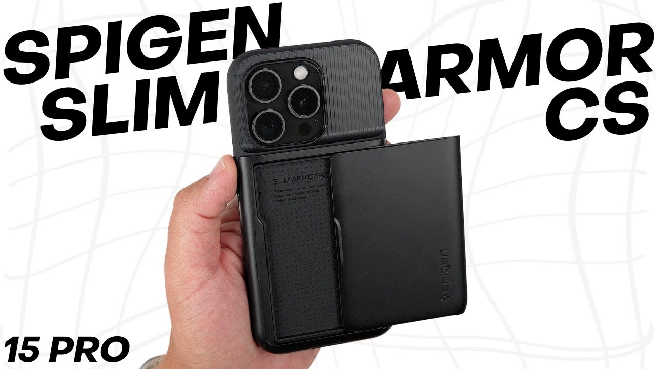 Spigen Slim Armor CS Designed for iPhone 15 Pro Case (2023),  [Military-Grade Protection] [Card Holder] - Black