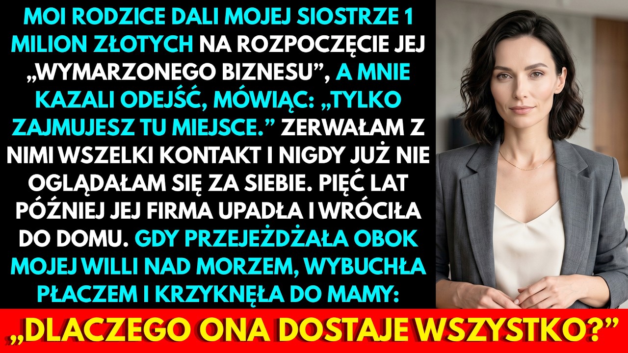 Mama przesunęła po stole czek na milion złotych. Wylądował przed moją siostrą, a rodzina zaczęła klaskać. Siedziałam na końcu stołu. Siedem lat prowadziłam księgi rodzinnej firmy za darmo. Kiedy...
