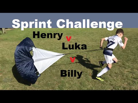 Parachute Sprint Challenge - Henry v Luka v Billy !!! Best of 3 with & without the Speed Parachute