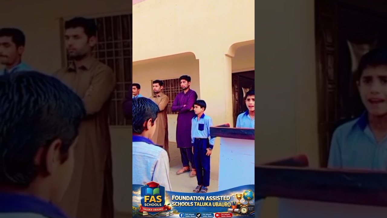 Assembly process at Al Ghausia Public Elementary School Chhutto Chachar