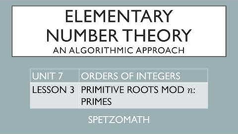 07-03: Primitive roots modulo prime bases