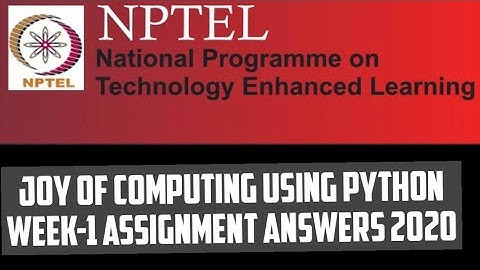 NPTEL||Joy of computing using Python||week-1 assignment quiz answers||python programming||#SKumarEdu