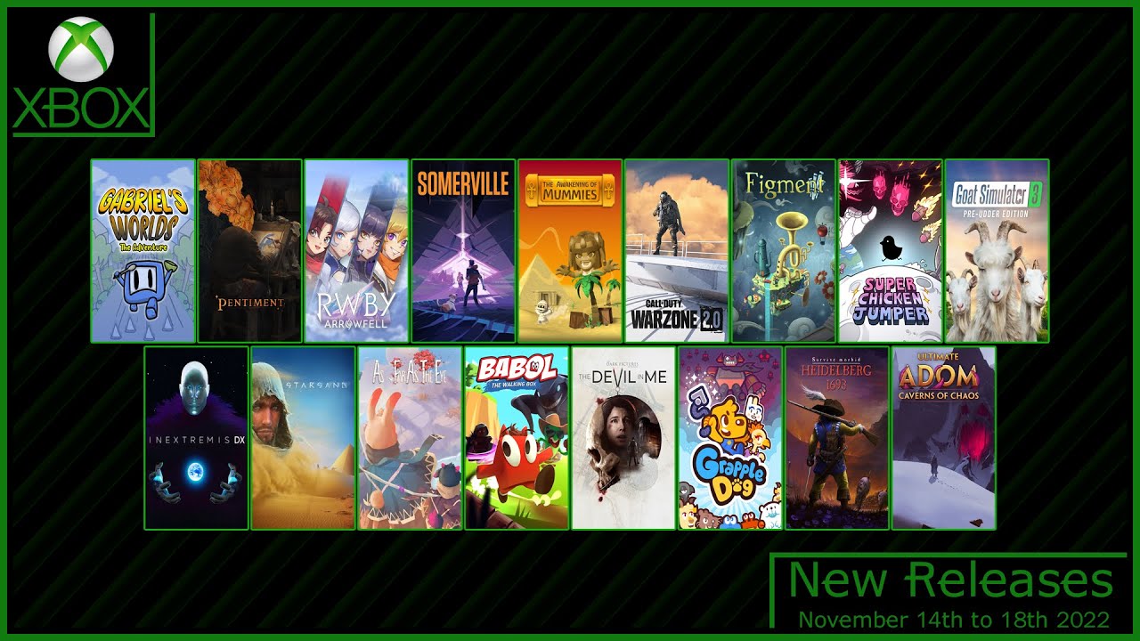 New Xbox Games for November 14th to 18th 2022 - YouTube
