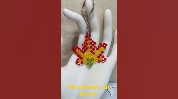 3D Beaded Maple Leaf Keychain #diy #craft #craft #new #beauty #arte #easy #beautiful #howtomake
