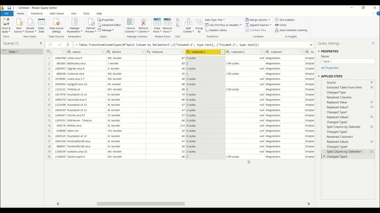 Power BI Webscraping 2. feladat - Adatok átalakítása Power BI-ban - YouTube