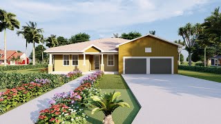 Simple House | House Design idea with 3 bedroom  | 12m x 12m