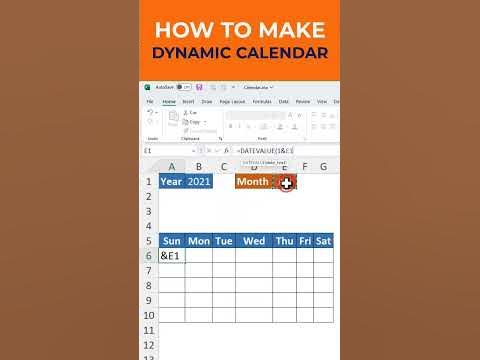 #shorts | How to Create Dynamic Calendar in Excel - YouTube