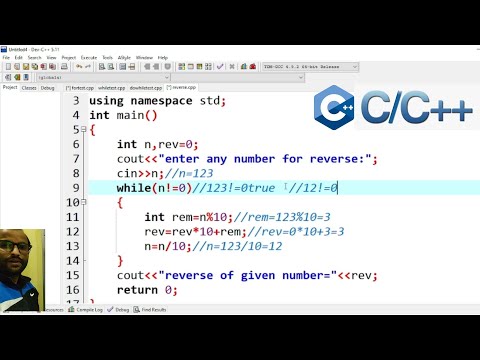 Reverse number program using for loop | C++ Tutorial for Beginners in Hindi 30