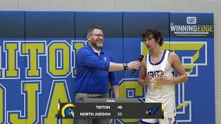 Postgame Interviews - Riffle & Coach Groves - OVERTIME - Triton 40 North Judson 33 🏀 1-27-2024