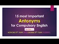 MOST IMPORTANT ANTONYMS FOR ★HONOURS 2nd YEAR FOR NON CREDIT NATIONAL STUDENT PART-1