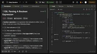 Celebrity Parsing A Boolean Expression - Leetcode (Python) Profile
