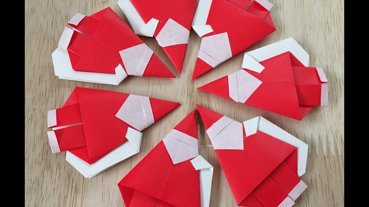 折り紙のサンタクロースの折り方 Youtube