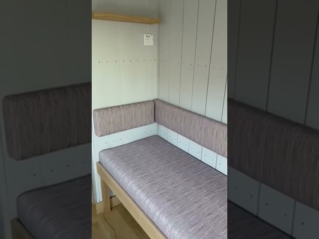 Video 1: 5* shepherd hut overlooking paddocks and peacocks, seating area outside