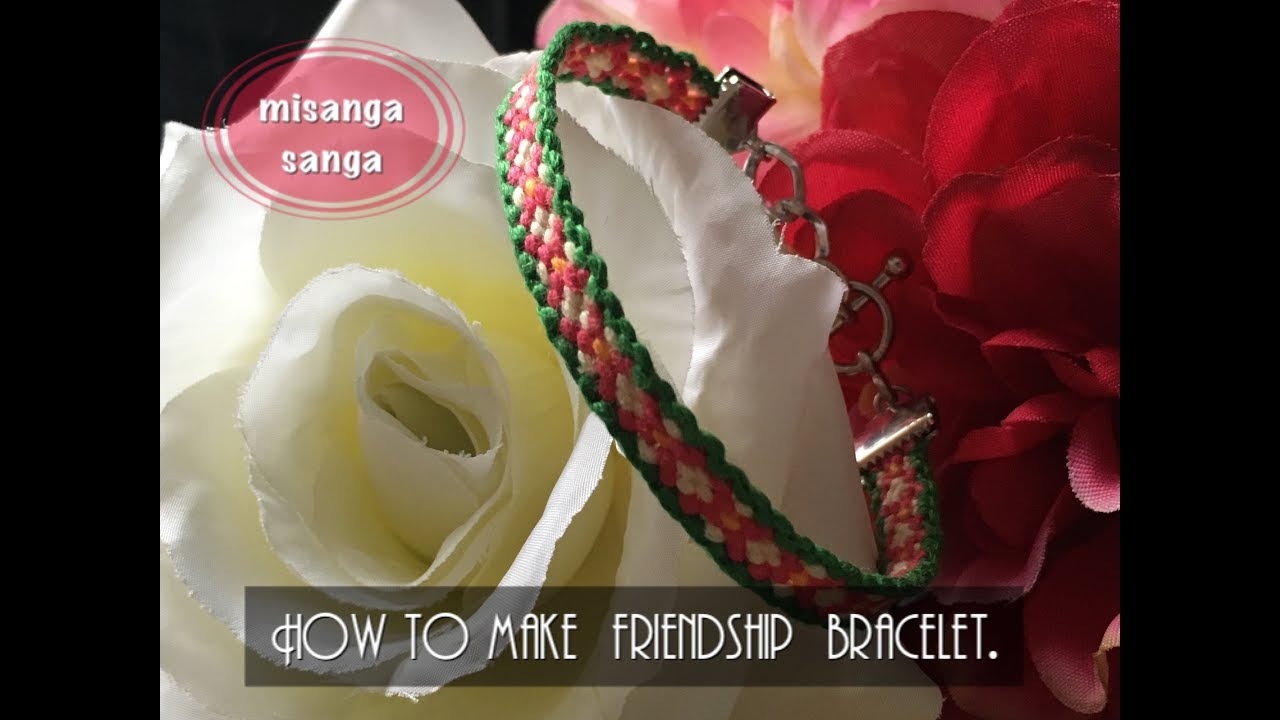 花柄ミサンガの編み方 How To Make Friendship Bracelet Flower Easy Tutorial Youtube