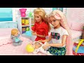 Barbie &amp; Sister Morning Routine with Two Babies 바비 켄의 아침일상 바비임신