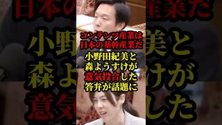 小野田紀美と森ようすけが日本の強みであるコンテンツ産業について意気投合した答弁が話題に