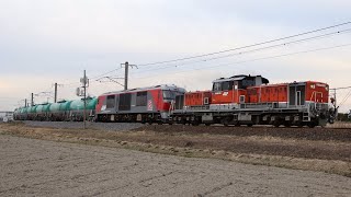 【重連牽引】 DD51-1802+DF200-220+タキ 永和～弥富通過