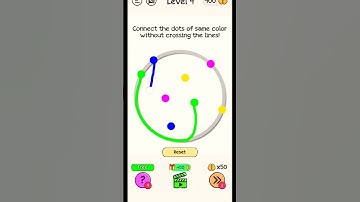 braindom level Connect the dots of same color without crossing the lines! puzzle clue 🧩