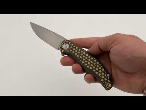 Shirogorov Knives Stellar Bear Pattern – Bronze Titanium Handle – M390 – MRBS Knife From Recon 1