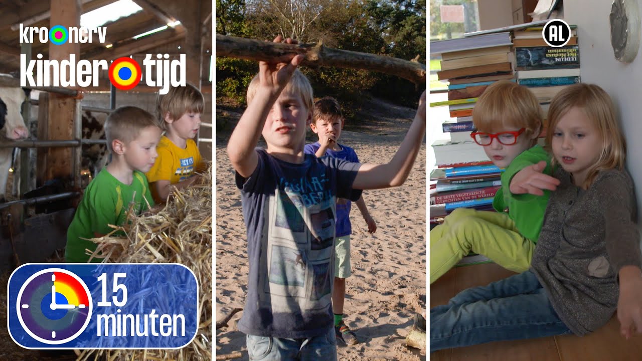 TOP 3 SJOUWEN en BOUWEN met takken, hooi en boeken | 15 minuten | Kindertijd KRO-NCRV
