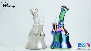 Hbking 6 inches plating design dab rig glass water pipe