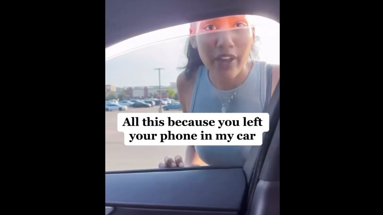 Неверная девушка приходит в ярость, обнаружив, что оставила телефон в его машине.