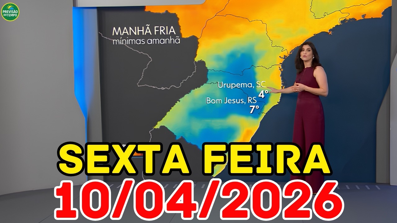 O FRIO CHEGOU: Alerta de geada e frio no Sul e Sudeste | Previsão do Tempo Jornal Nacional 10/04