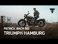 Patrick Bach bei Triumph Hamburg (... und fährt die Bobber Black)