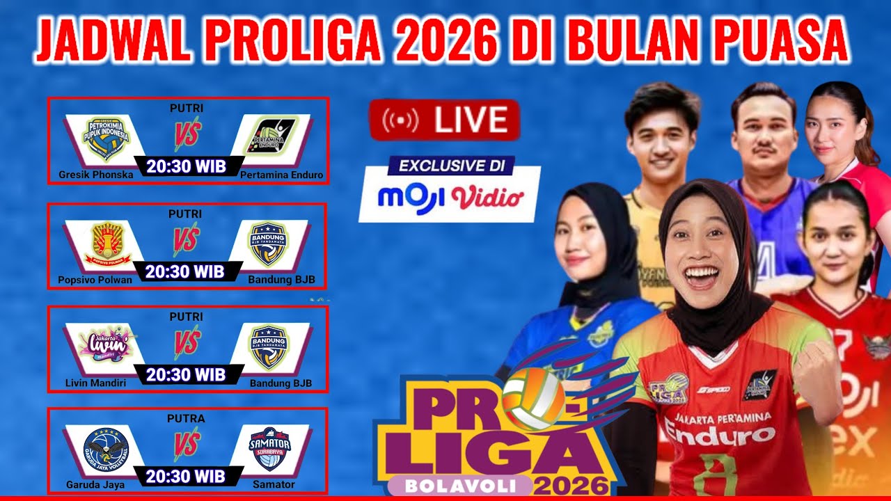 Jadwal Proliga Di Bulan Puasa 2026- PERTAMINA ENDURO vs GRESIK PHONSKA-Jadwal Megawati Hari Ini Live