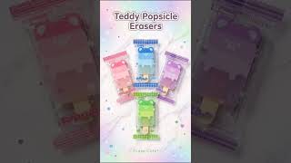 🧸🍦 Too Cute to Erase! ✨💕 Meet our adorable Kawaii Teddy Popsicle Erasers