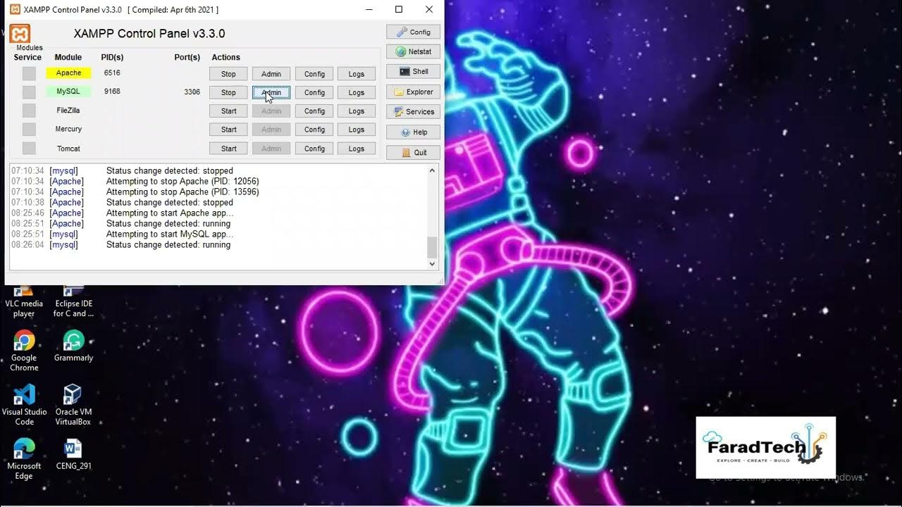 Launching localhost and phpmyadmin with xampp control panel v3 3 0