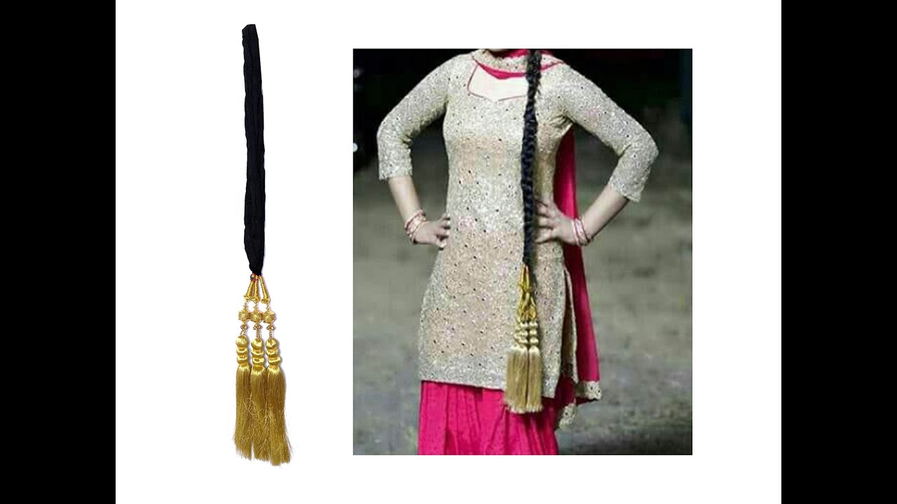 Patiala suit, parandi te tikka | Punjabi hairstyles, Indian hairstyles,  Hairstyle with suit
