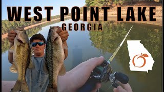 West Point Lake Fall Bass Fishing for GREEN FOOTBALLS