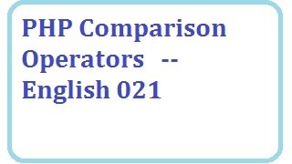 PHP Comparison Operators - english-vlr training